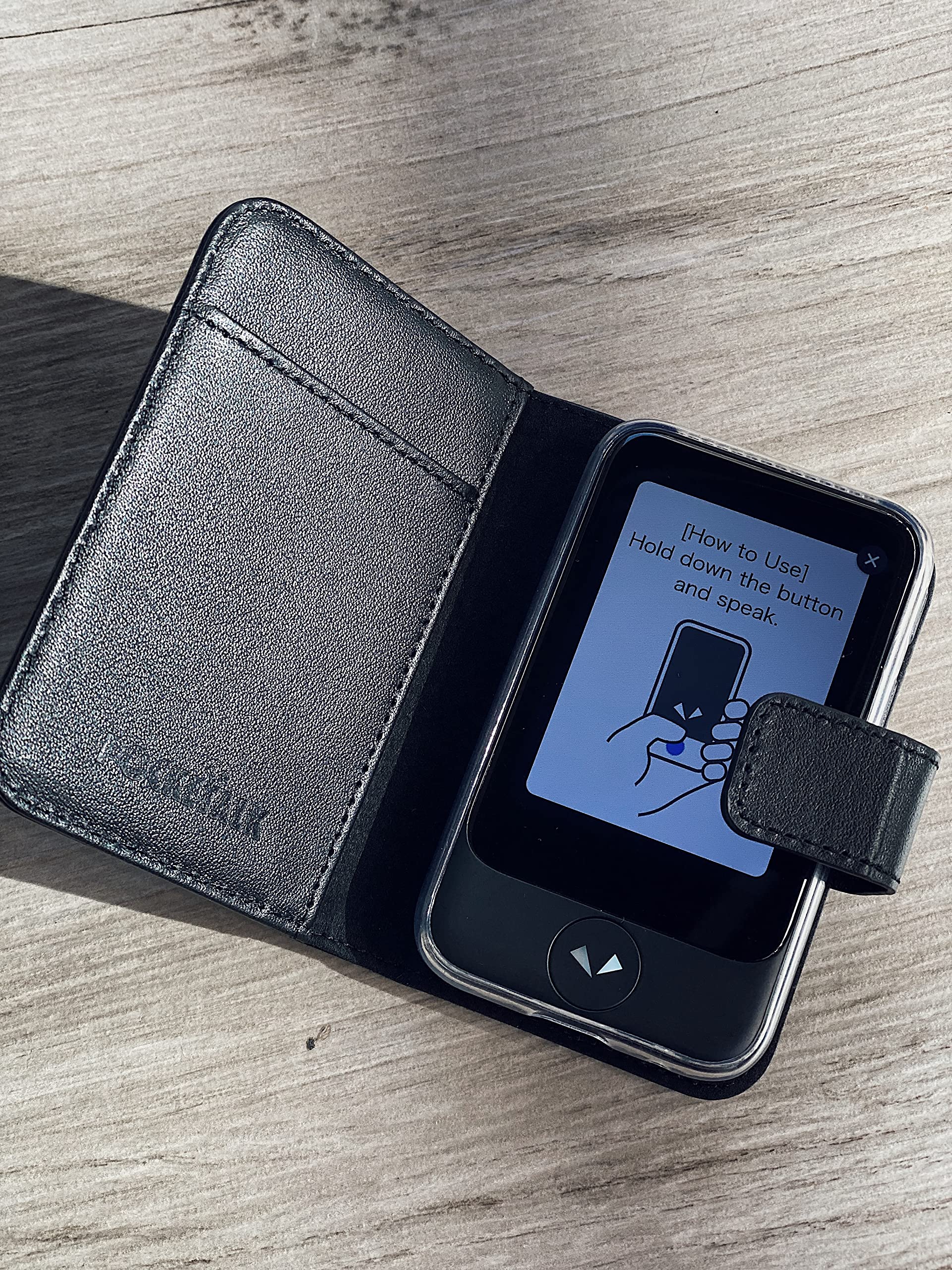 pocketalk-s-tui-de-protection-cuir-premium-marron-rabat-magn-tique image 7